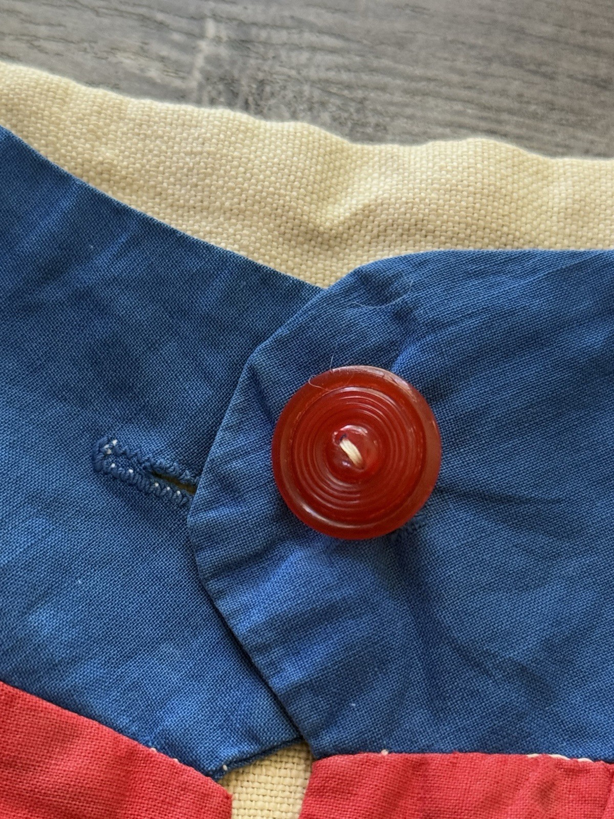 1930s Handmade Cotton Patchwork Mod Umbrella Appl… - image 7