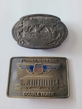 Lot Of 2 Union Pacific Belt Buckles. Train & Deer/elk