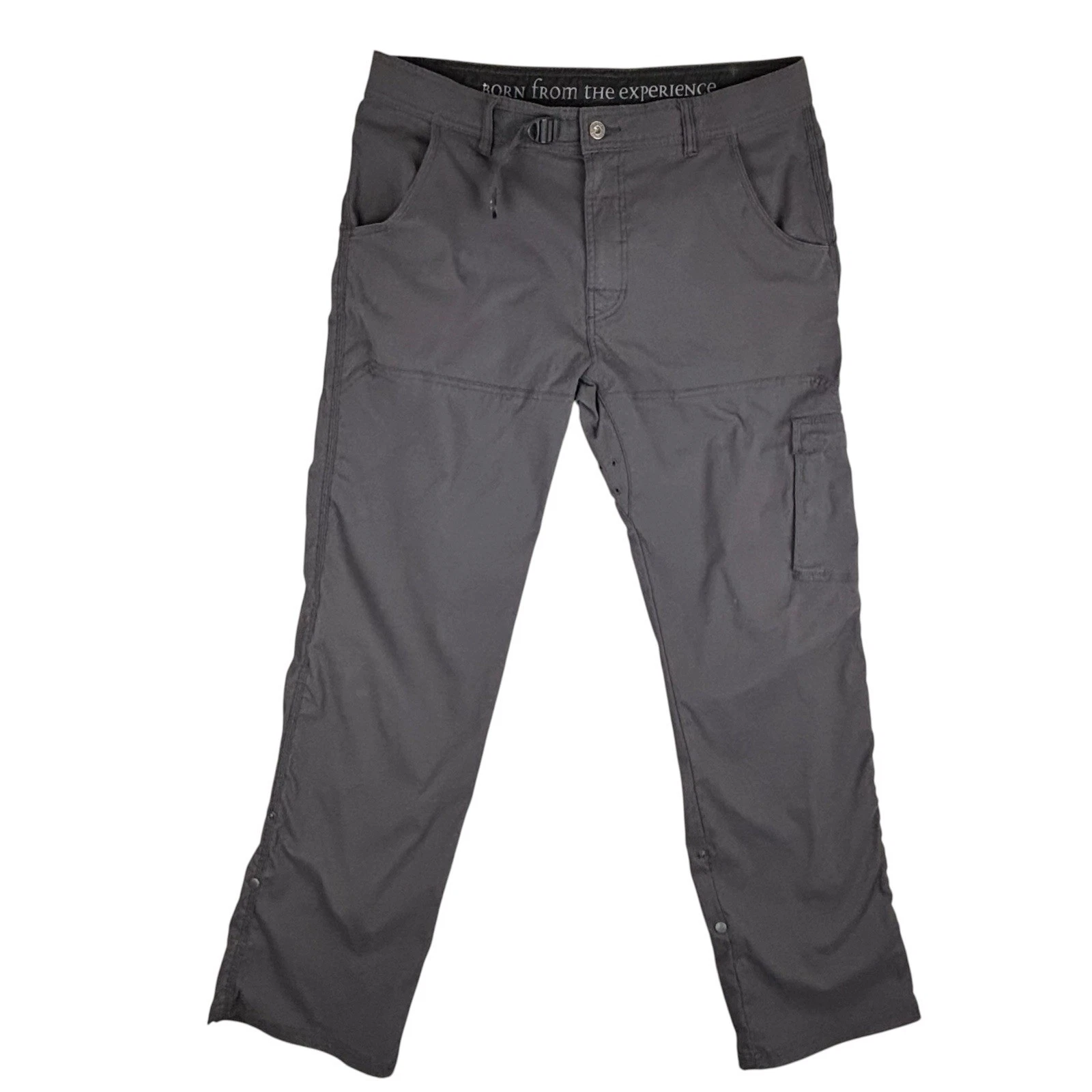 Prana Pants Mens Large (35X32) Stretch Zion Belted Roll Tab Cargo Hiking Outdoor