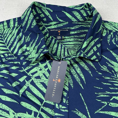 Margaritaville Shirt Mens 2xl Tropical Hawaiian Stretch Performance Jungle Flora - Picture 3 of 12