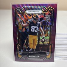 2024 Prizm Draft Picks Erick All Purple Wave Prizm RC Iowa Bengals SP #171
