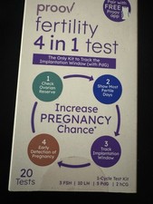 Proov Fertility 4 in 1 Test Increase Pregnancy Chance 20 Test Strips 08/2026 NEW