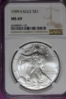 ESTATE FIND 1999 - NGC MS69 American Silver Eagle Dollar! #B52589