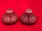 BAUER SALT & PEPPER SHAKERS POTTERY RING WARE BURGUNDY Vintage USA ~ RN