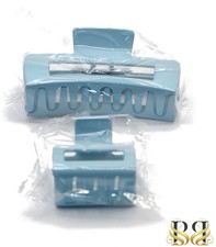 Light Blue Rectangle-Shaped Hair Claw Clip