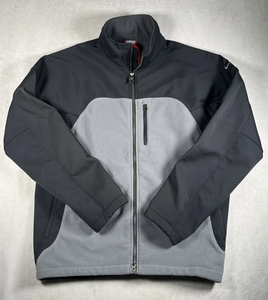 De Colección Nike Y2K Soft Shell Polar Hombres L Cremallera Completa Simulado Cuello Chaqueta Elastizada Térmica Foto 2 de 4