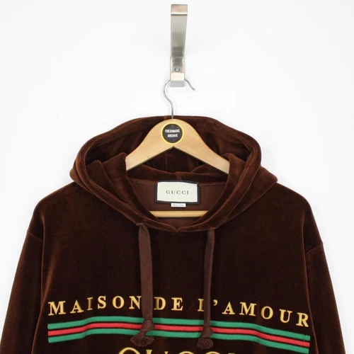 Gucci Maison De L’Amour Brown Velour Hoodie Jumper