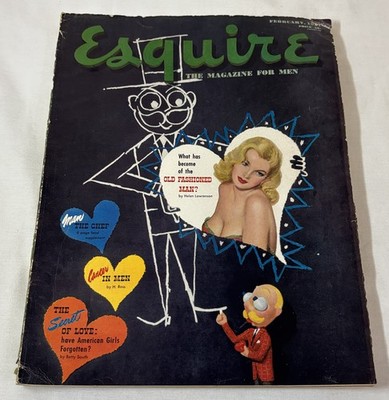 February 1951 ESQUIRE~ low grade, water damage ~ RAY BRADBURY, Clay Allison