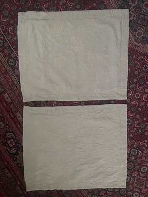 Pottery Barn Pair Valerie Matelasse Standard Cotton Pillow Shams Porcelain Blue