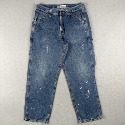 Lee Dungarees Carpenter Jeans Men s 33x30 Blue Wide Leg Baggy Y2K Paint Splatter