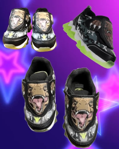 Jurassic World Toddler Boys SIZE 5 Light-Up Sneakers T-Rex Athletic Shoes - Picture 4 of 24