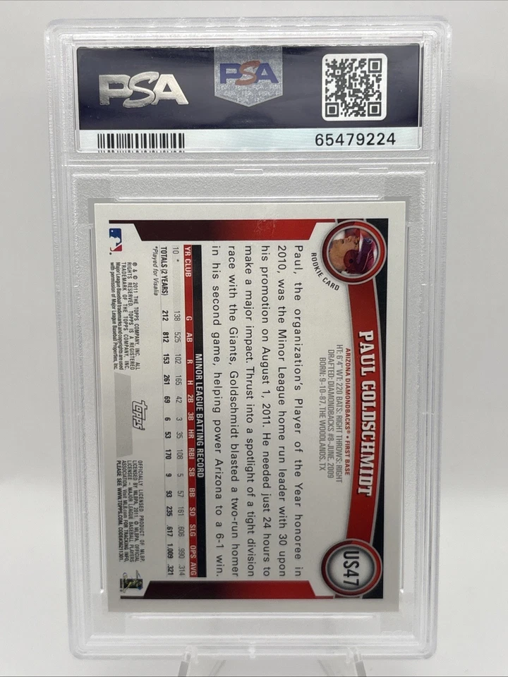 21714276 Paul Goldschmidt 2011 Topps Update Diamond Anniversary RC PSA 10-E - Image 2 of 2