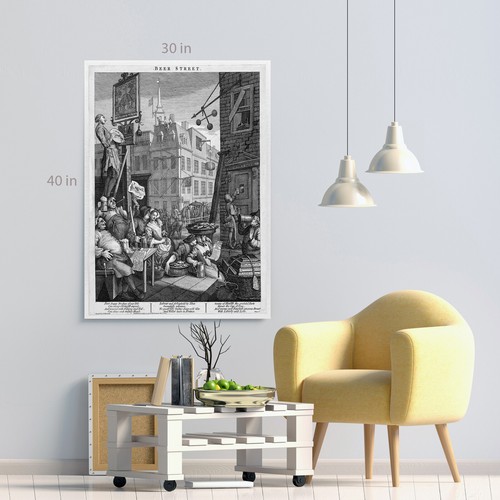 Beer Street William Hogarth Caricature Canvas Wall Art Ready To Hang - Picture 5 of 6