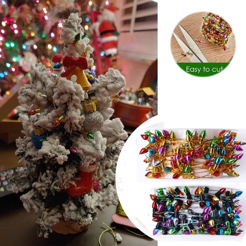 5 Meters Christmas Light Bulb Beads Colorful Xmas Tree Ornaments