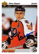 Steve Kasper autographed Hockey Card (Flyers) 1992 Upper Deck #576