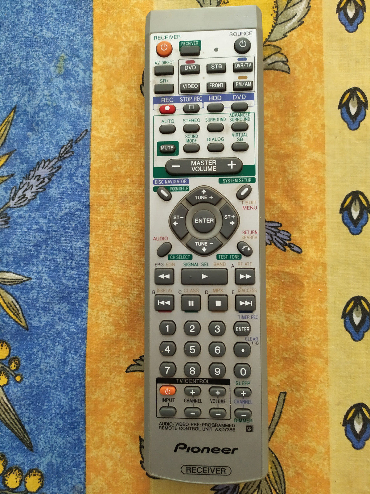 TELECOMMANDE ORIGINALE - PIONEER - RECEIVER - TELEVISION AUDIOVISUEL HIFI BOX