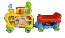 Vtech Alphabet Train Sit to stand rare yellow with 8 alphabet blocks