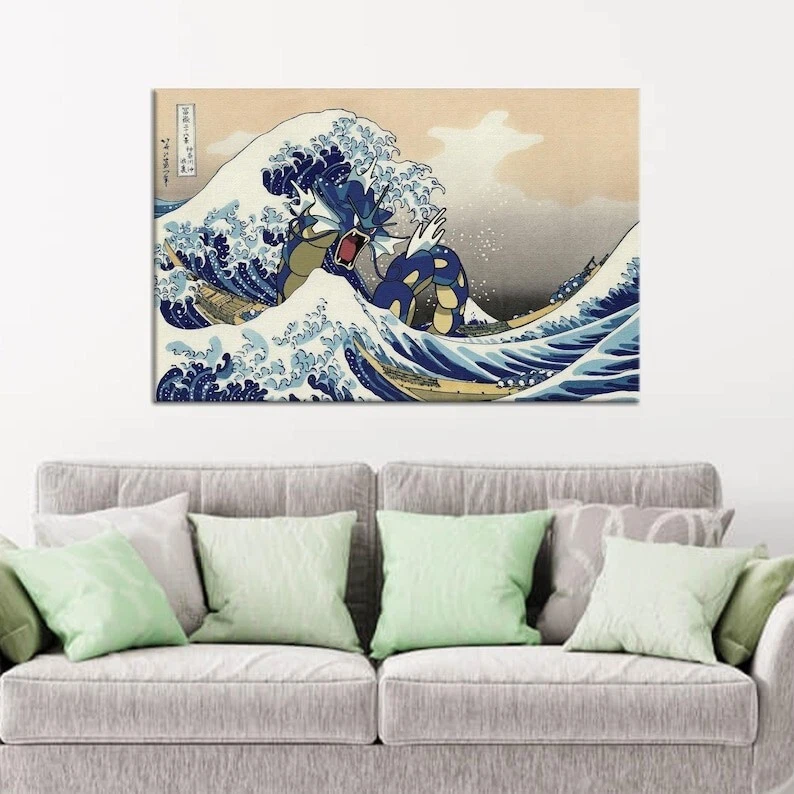 Wave Off Kanagawa, Japanese Canvas Art, Sea Canvas Art, Gift For Kids,Dragon Art - Image 3 of 4