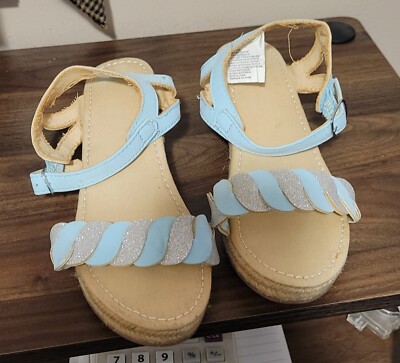 Gymboree Mint Silver Espadrilles Wedge sandals Shoes True Blue