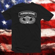 Airborne Jump Wings COTTON T-SHIRT United States Army Parachute Special Forces