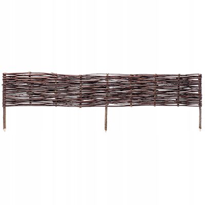 KADAX Palisade aus Weide, natürlicher Weidenzaun, 1 Stück, 120x20cm