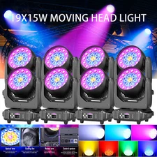 DMX 19x15W RGBW 4-in-1 LED Wash Zoom Moving Head Beam Light DJ Party Stage Light