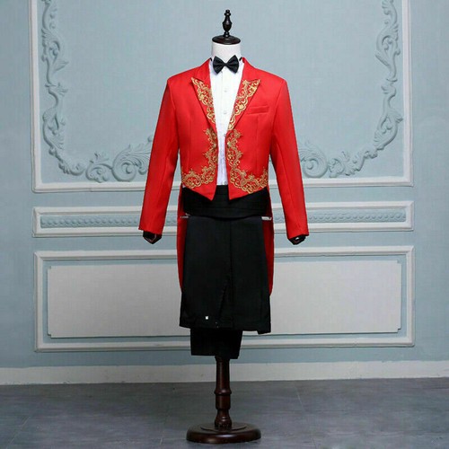 Hombre Bordado Encaje Solapa Smoking Frack Traje Chaqueta Pantalones Baile Boda - Imagen 11 de 13