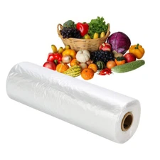 12" X 16" Plastic Clear Produce Bag 6mil Thicken Food Storage Bag 400 Bags/Roll