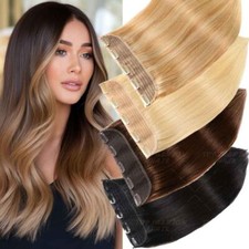 One Piece Thick 100 Clip In Human Remi Hair Extensions Full Head 3/4 Weft Women