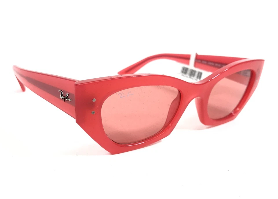 Gafas de sol Ray-Ban RB4430 ZENA 6760/84 rojo cereza ojos de gato monturas con lentes rosas Foto 3 de 4