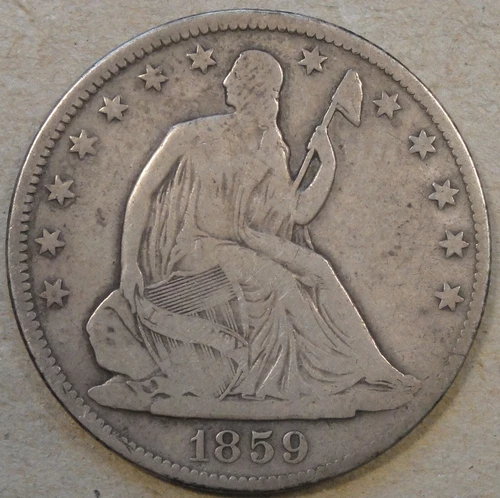 1859-O Seated Liberty Half 50c VG As Pictured