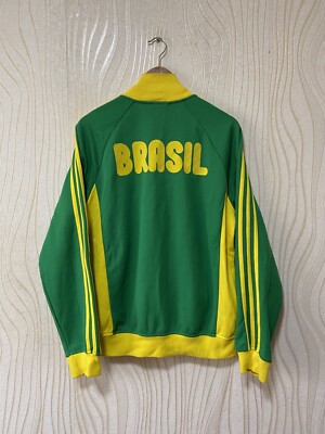 BRAZIL FOOTBALL SOCCER TRACK JACKET ADIDAS P04028 sz M MEN GREEN