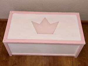 Ikea Kasten Apa Truhe Kiste Kiefer Kindermobel Deckel Raritat Unikat Rosa Krone Ebay