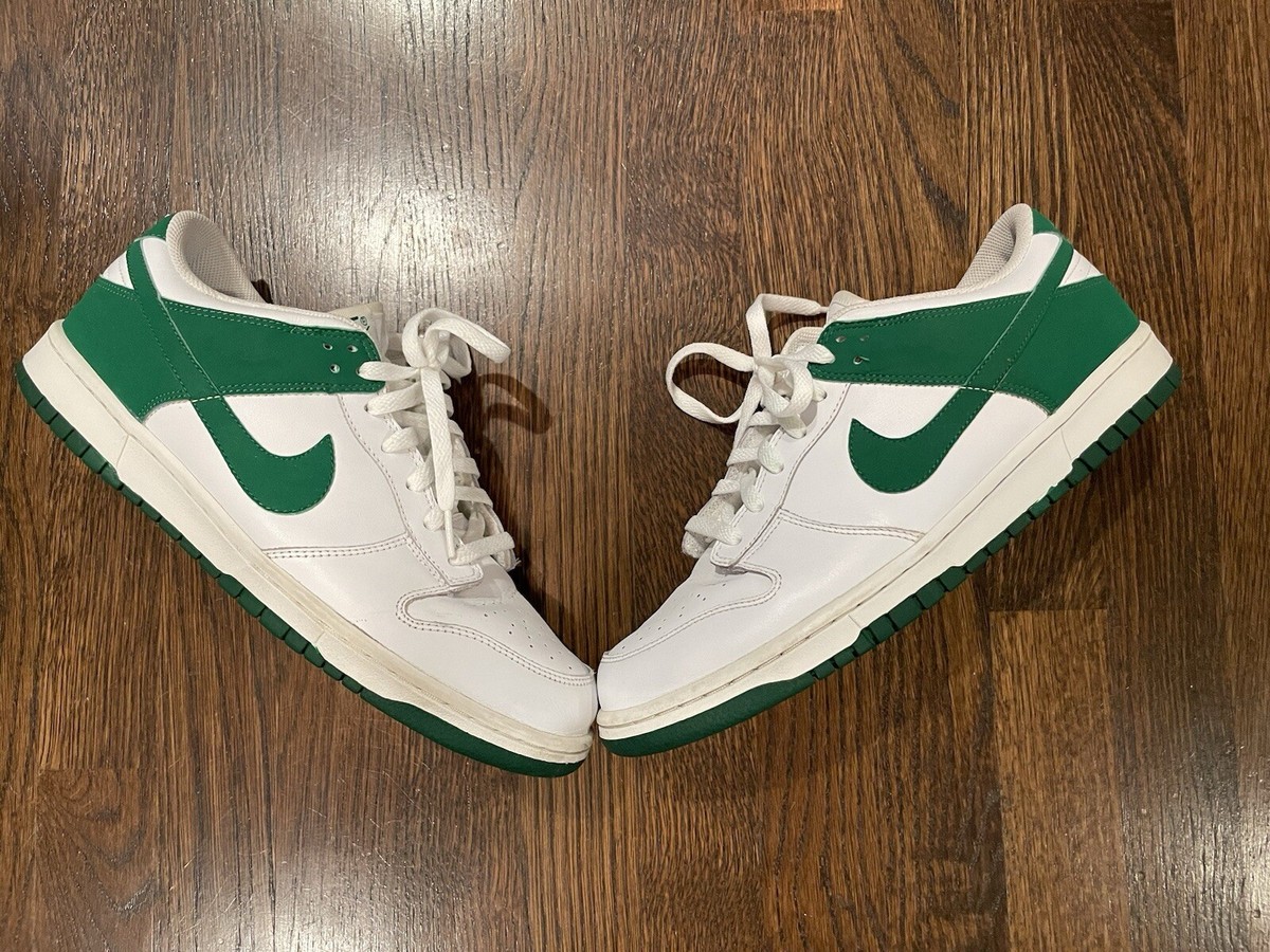 Size 10.5 - Nike Dunk Low White Green | eBay