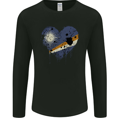 Love Marshall Islands Flag Day Football Herren Langarmshirt