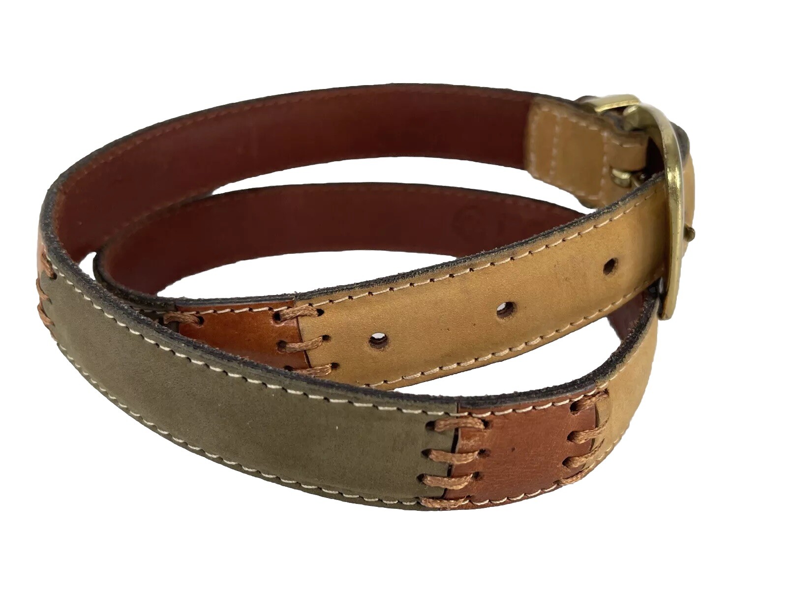 Fossil Leather Belt Suede Multicolor Patchwork VT… - image 2