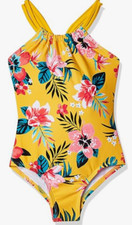 NEW Kanu Surf Girl's Jasmine Beach Sport Halter One Piece Swimsuit Size 12