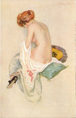 PC ARTIST SIGNED, MEUNIER, GRAINS DE BEAUTÉ, RISQUE, Vintage Postcard (b51698)