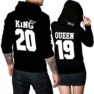 King Queen zwei Hoodies im Set 1 Preis Pullover Pulli Liebe Pärchen Geschenk top