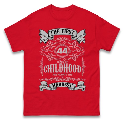 Camiseta 44 cumpleaños, los primeros 44 años de infancia siempre son la camiseta más dura - Imagen 6 de 7