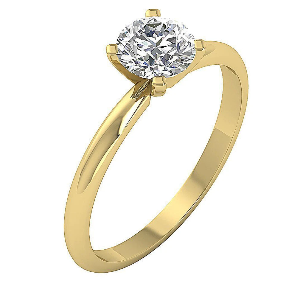 4 Prong Set Solitaire Engagement Ring I2 I 1.27 Ct Round Diamond 14K Solid Gold - Image 2 of 4