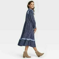 Balloon Long Sleeve Ruffle Dress 