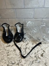 CAPEZIO BALLET SLIPPERS SHOES NOS in Bag CHILDS BLACK LEATHER SZ 3 1/2
