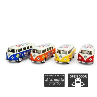 SIVA VW Classic Bus T1 Bulli 1:32 1962 Volkswagen Classical Bus Auto Aufziehmotor