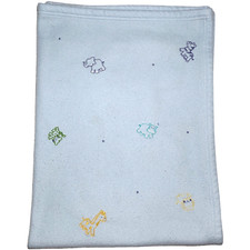 Small Wonders Blue Fleece Baby Blanket Embroidered Animals htf Security Lovey