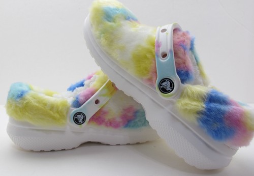 NWT CROCS Womens Classic Pastel Tie Dye Fur Sure Adult Clog US W6 207303-94S - Picture 4 of 8