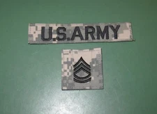 Set of 2 US Army ACU Camo Sergeant First Class SFC Rank & Branch Uniform Patches