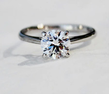 925 Sterling Silver 2ct Round Cut VVS1 cz Ring Birthday Gift for Women