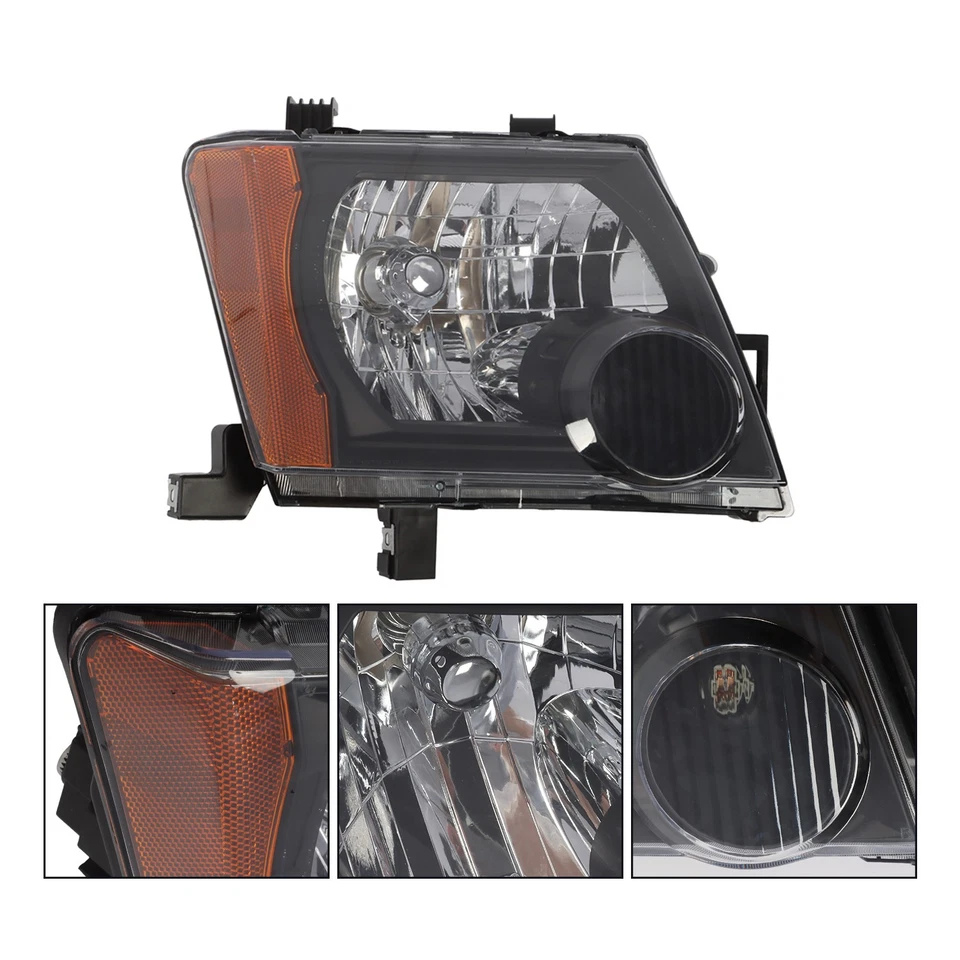 For Nissan Xterra 2005-2015 Pair Black Housing Amber Corner Projector Headlights - Image 4 of 4
