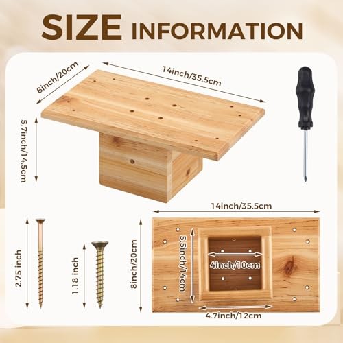 Outdoor Little Library Mount 14x8x5.91 Inch Stable Wood Storage Box Wood Color